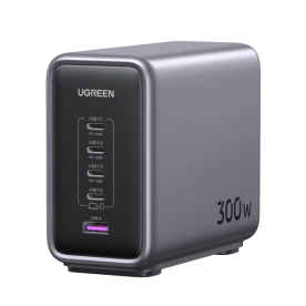 Мережевий зарядний пристрій Ugreen CD333 300W 4xUSB-C/1xA Gey